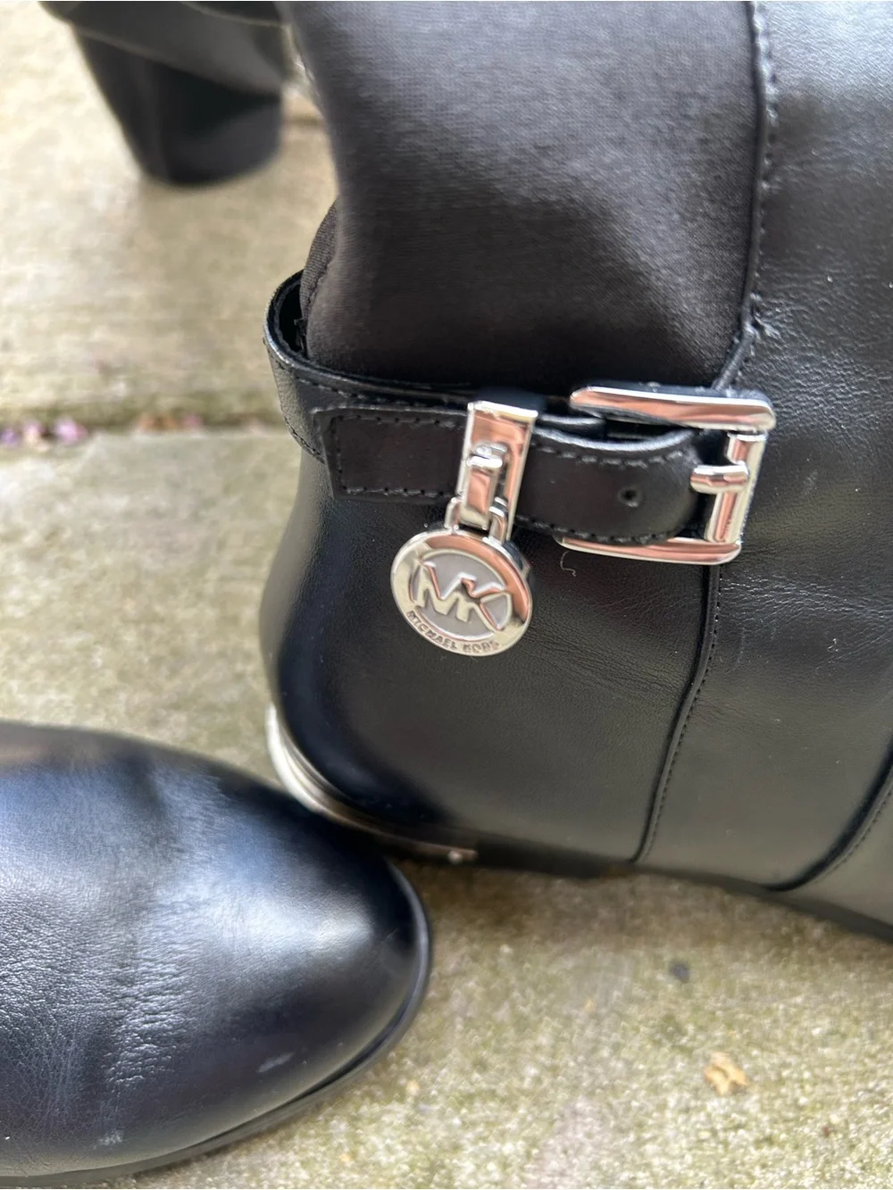 Michael Kors Hamilton Tall Riding Boot Leather Boots with MK Charm